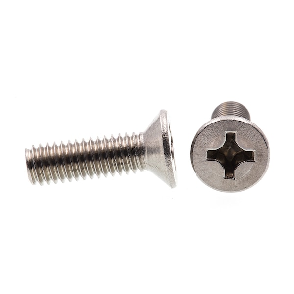 Machine Screw, Metric, Flat Head, Phillip Drive M6-1.0 X 20MM A2-70 Stainless Steel 10PK